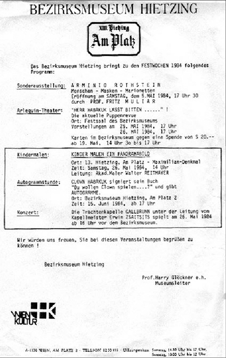 Flyer Sonderausstellung ARMINO ROTHSTEIN - Menschen, Masken, Marionetten