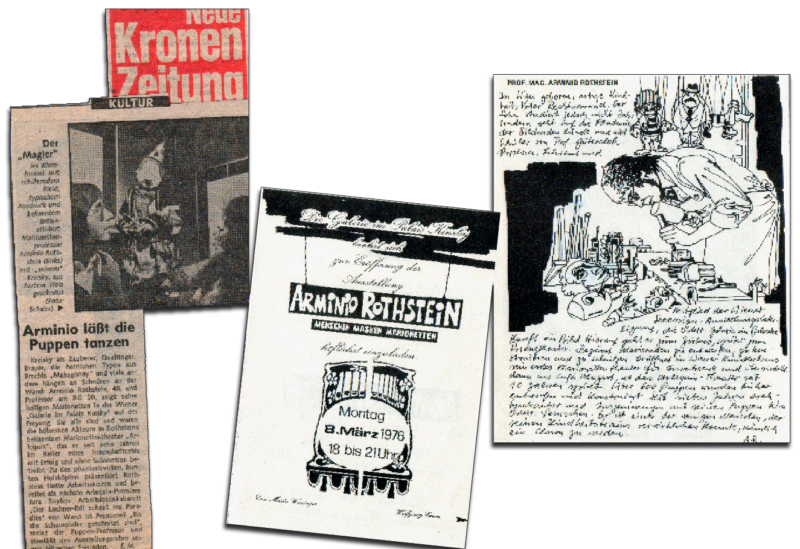 Ausstellung ARMINIO ROTHSTEIN Menschen, Masken, Marionetten im Palais Kinsky 1976